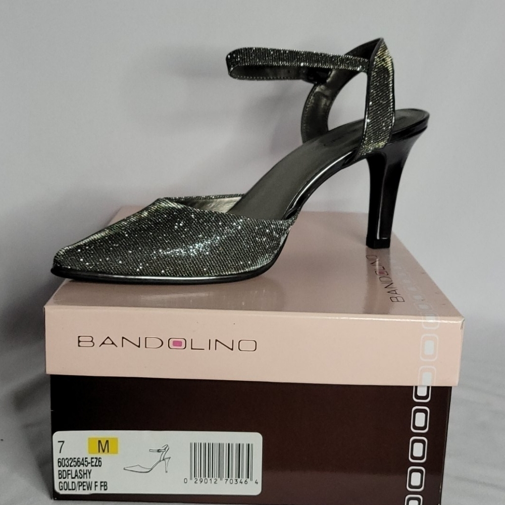 Bandolino Women's Gold/Pewter Flashy High Heel Evening Shoes